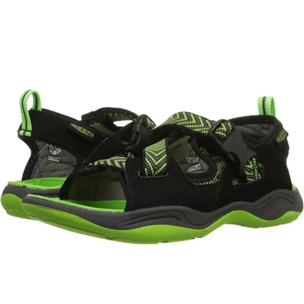 Keen Rock Iguana 1014419 Sandals Toddler US 12 M Black Green Open Toe DAB336